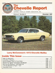 THE CHEVELLE REPORT 1990 DEC - '70 SS396, '65 MALIBU SS, MUNCIE HURST SHIFTER